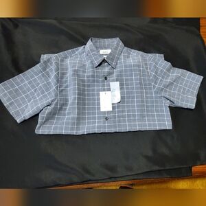 NWT Men's Croft and Barrow Short Sleeve Dress Shirt Size Sm Gray
